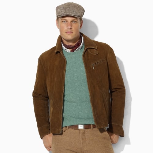Lyst - Polo Ralph Lauren Suede Newsboy Jacket in Brown for Men