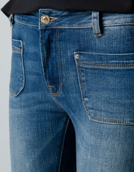 Zara Flared Jeans with 5 Pockets in Blue | Lyst