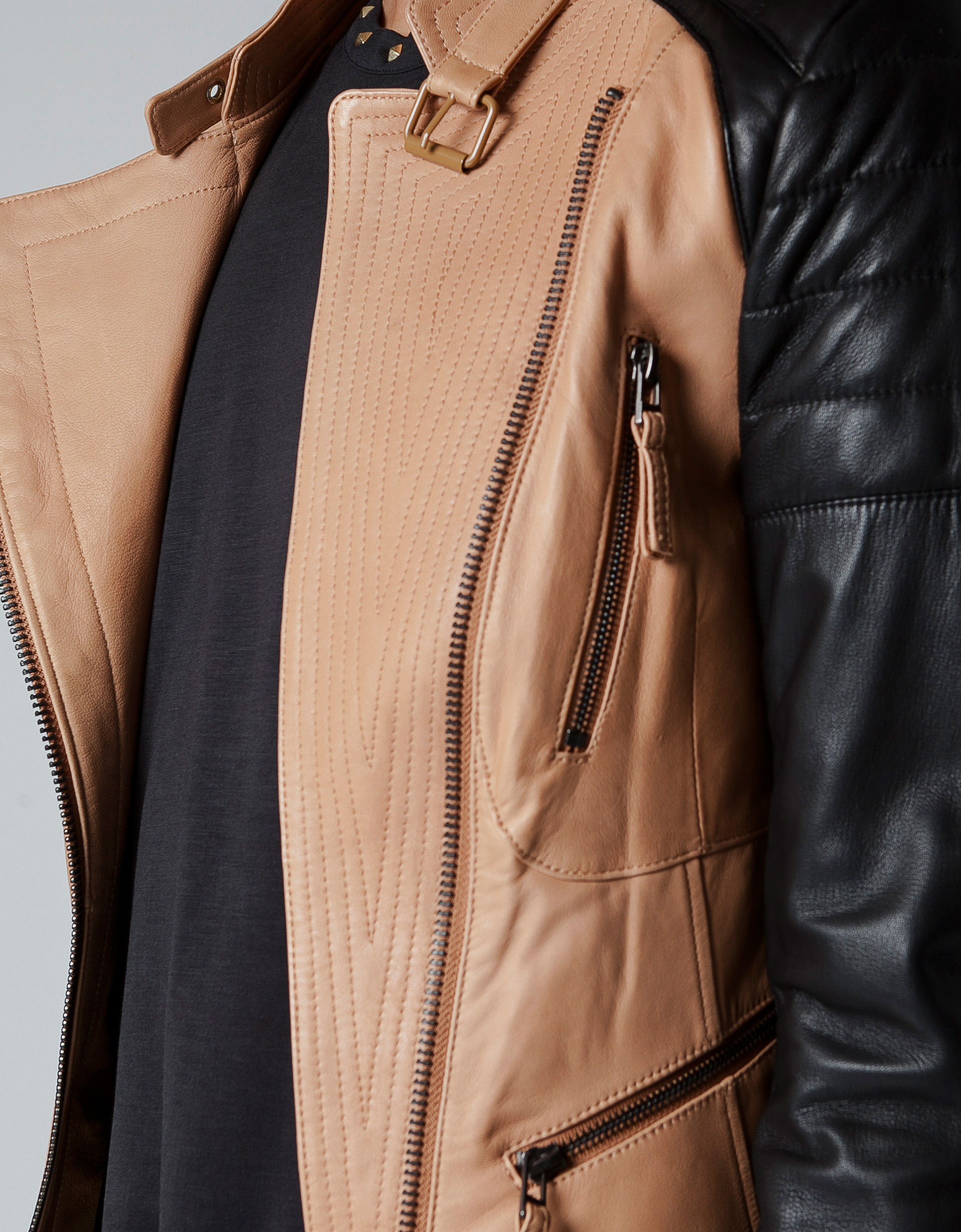 zara beige leather jacket