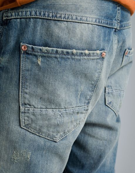 Zara Front Seam Jeans in Blue for Men (dark blue) | Lyst