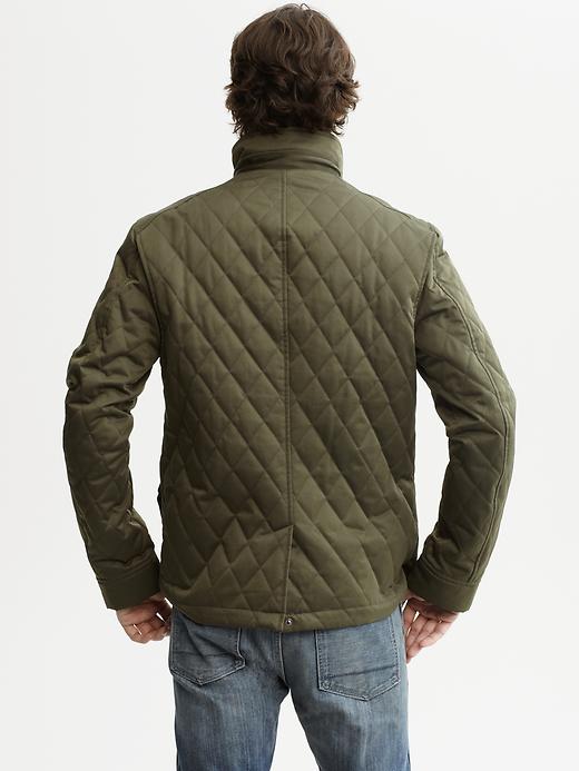 Banana Republic Quilted Snap Jacket in Green for Men | Lyst