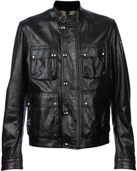 Belstaff Leather Roadster Jacket in Black for Men | Lyst