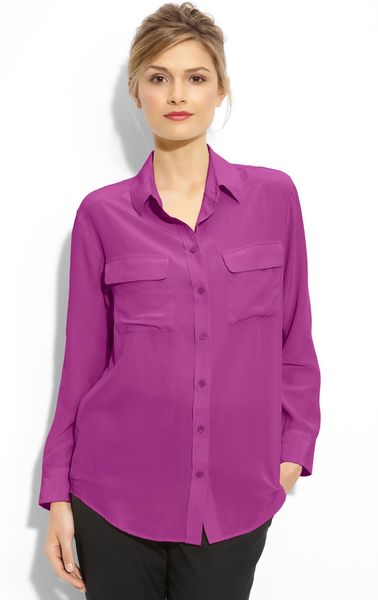 Equipment Signature Silk Shirt in Purple (mulberry) | Lyst