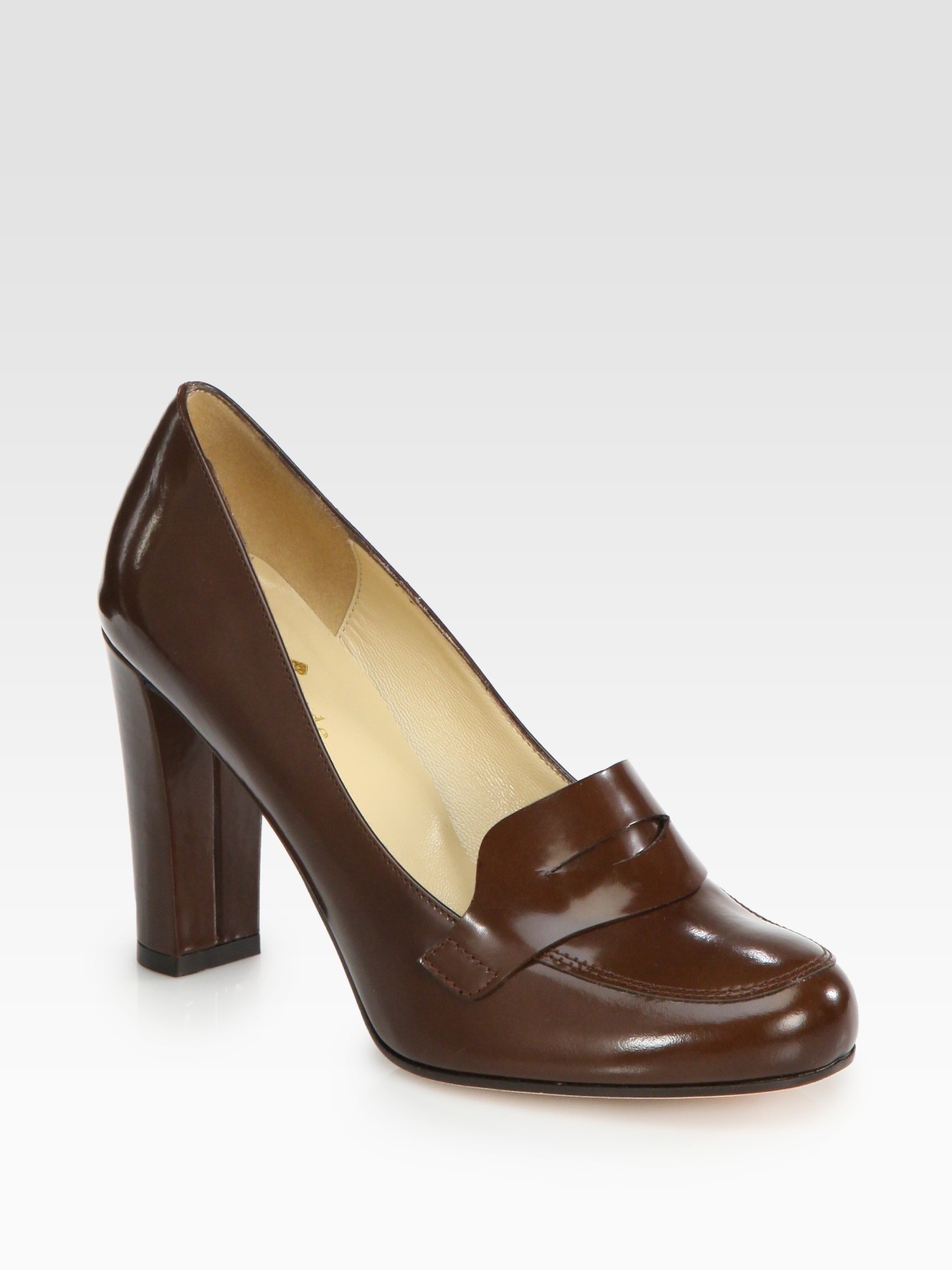 Lyst Kate spade new york Leather Loafer Pumps in Brown