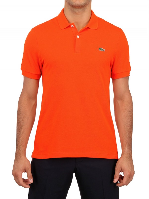 Lyst - Lacoste Petit PiquÃ© Polo Shirt in Orange for Men
