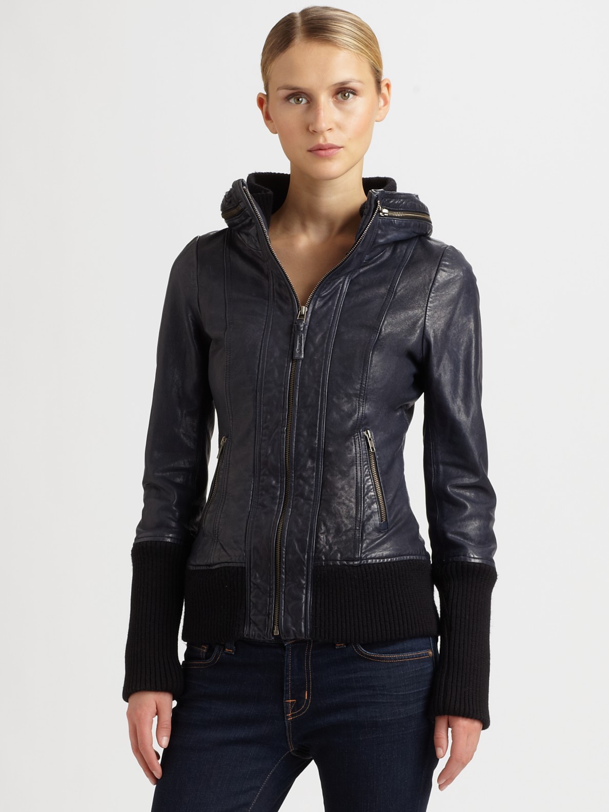 Lyst - Mackage Distressed Leather Jacket in Black