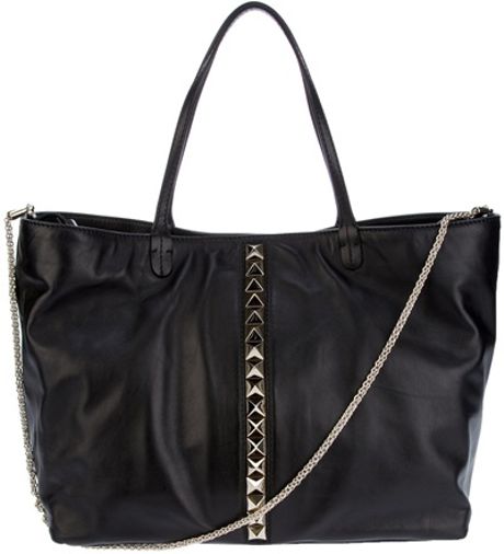 Valentino Studded Shopper Bag in Black | Lyst