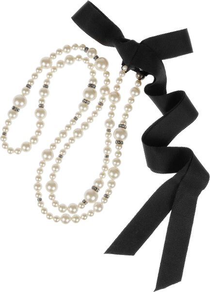 Lanvin Swarovski Crystal and Faux Pearl Necklace in White (pearl) | Lyst