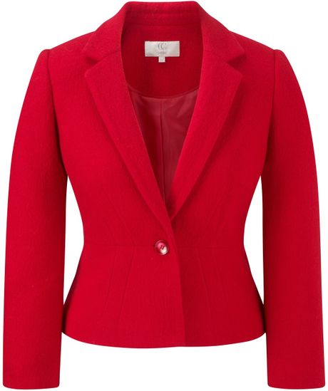 Cc Boiled Wool Jacket in Red | Lyst