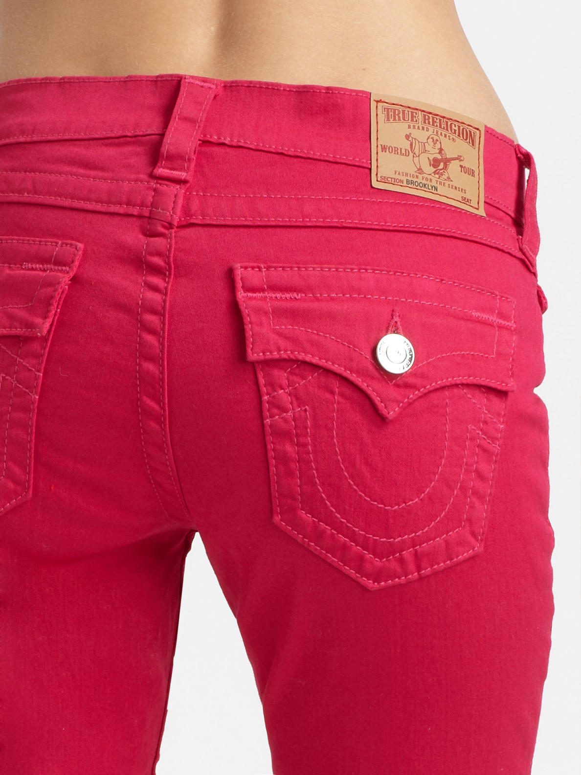 True Religion Jeans Brooklyn Crop In Cherry In Red Lyst