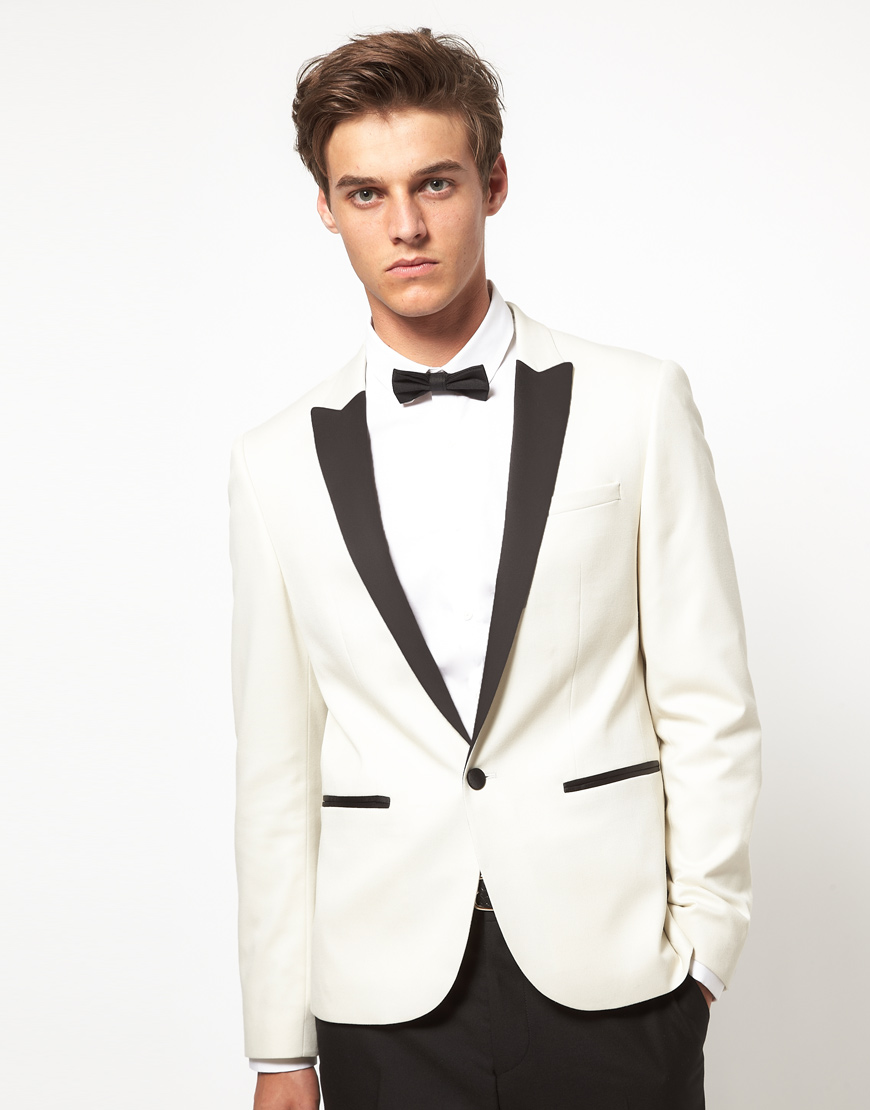 Lyst - Asos Asos Slim Fit Tuxedo Suit Jacket in White in White for Men