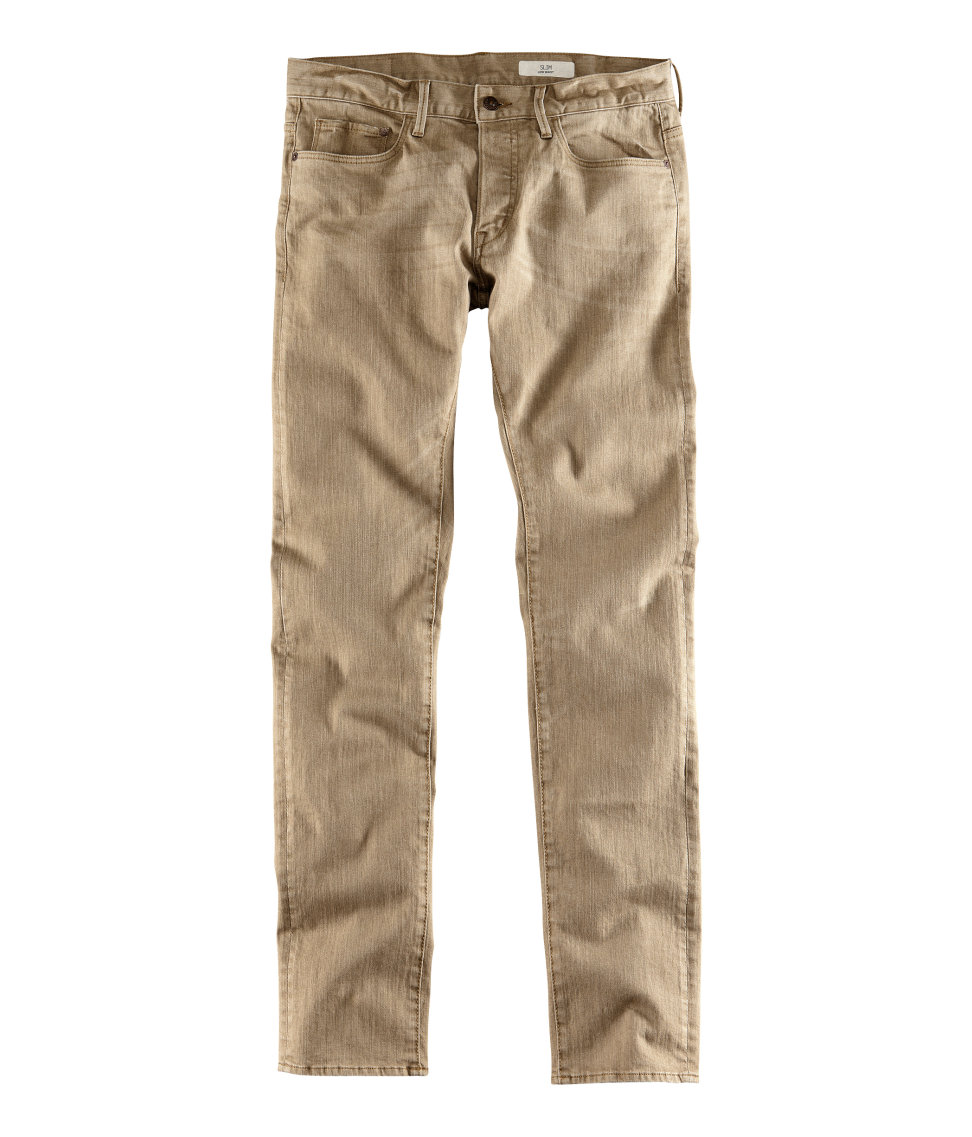 Lyst - H&M Slim Low Jeans in Natural for Men