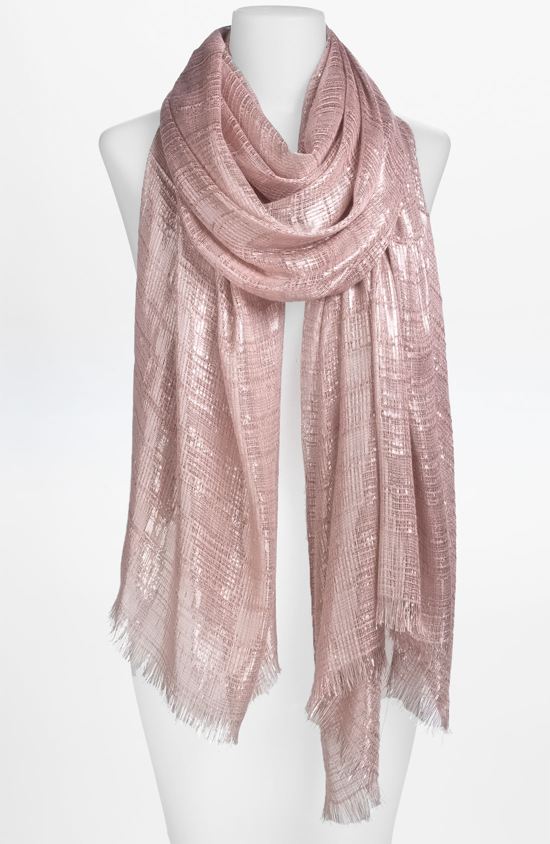 Lulu Lurex Metallic Scarf in Pink (light pink silver) | Lyst