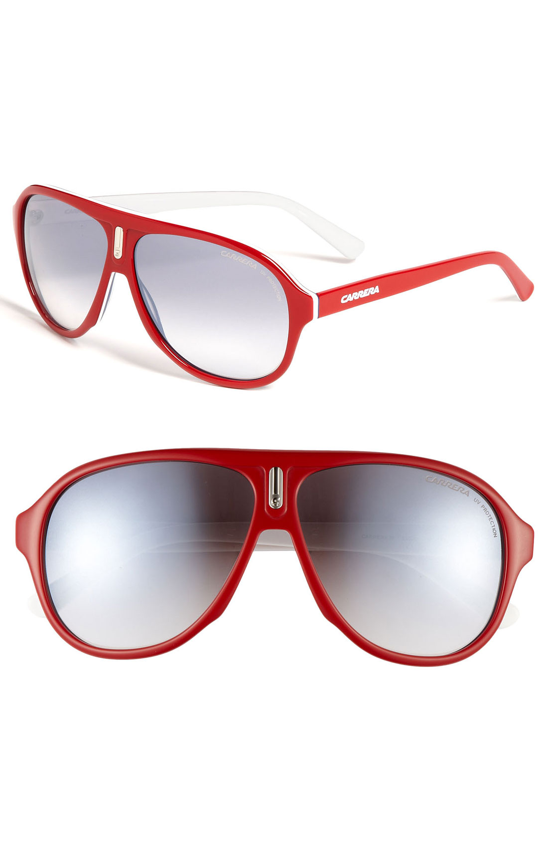 Carrera Eyewear Aviator Sunglasses in Red (blue white/ mirror gradient) Lyst
