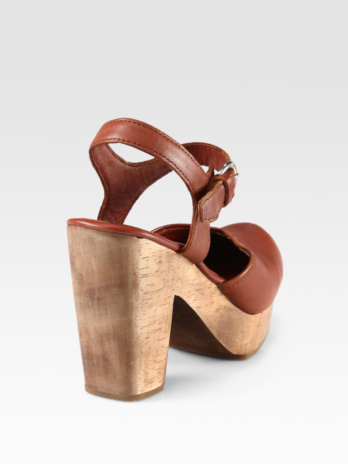 leather sling back clogs