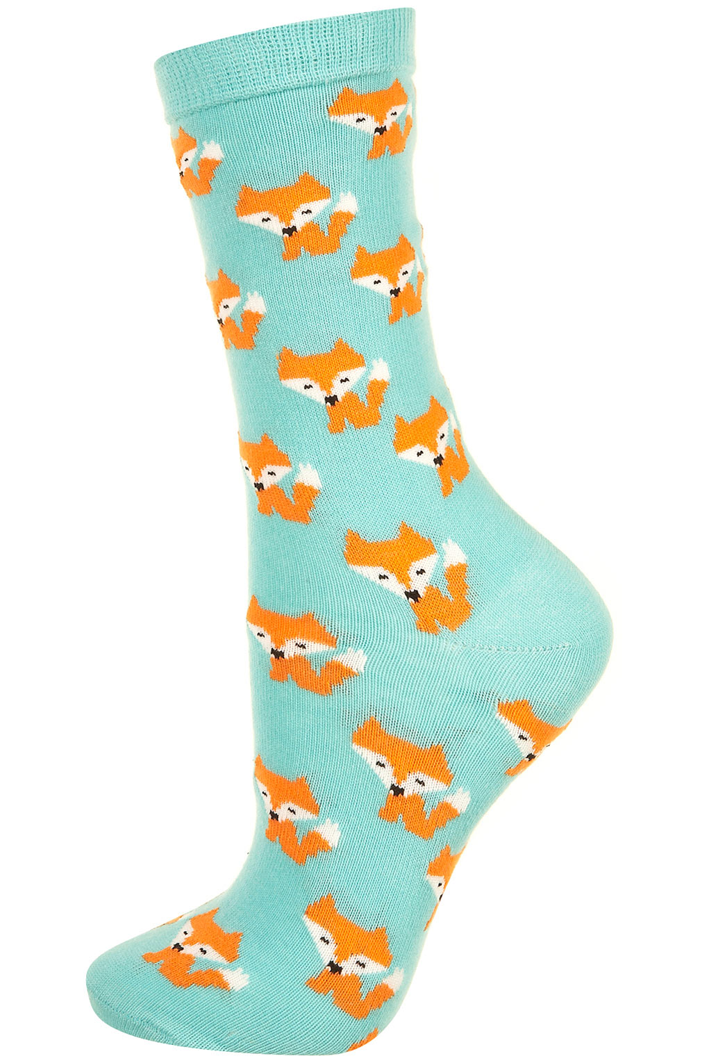 Lyst - Topshop Aqua Foxy Fox Ankle Socks in Blue