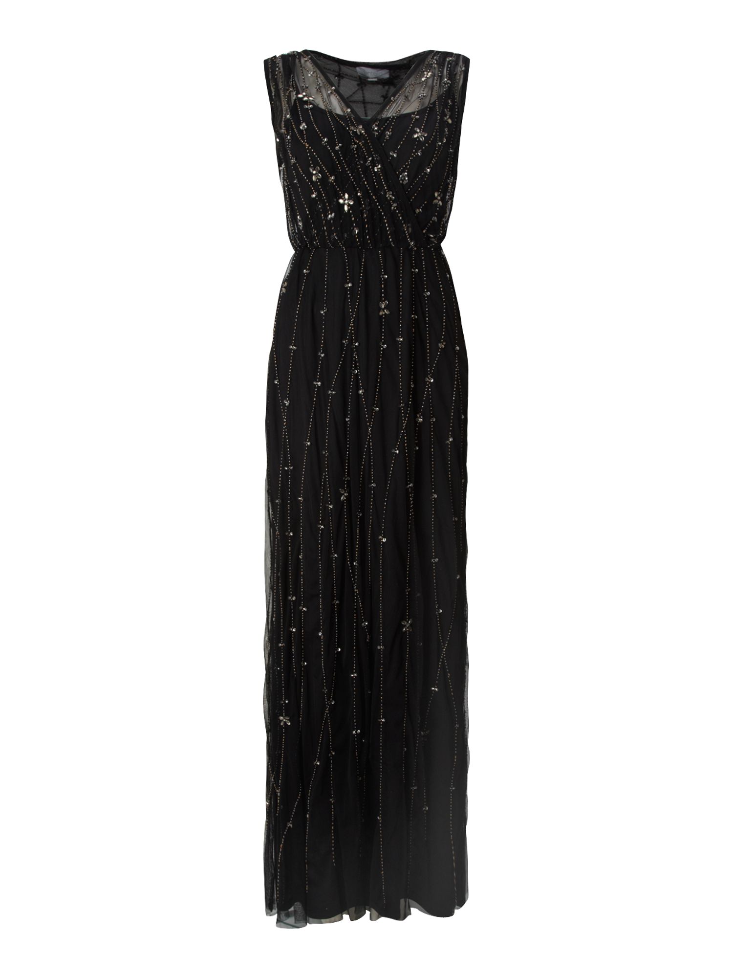 Untold Long Beaded Maxi Dress in Black | Lyst