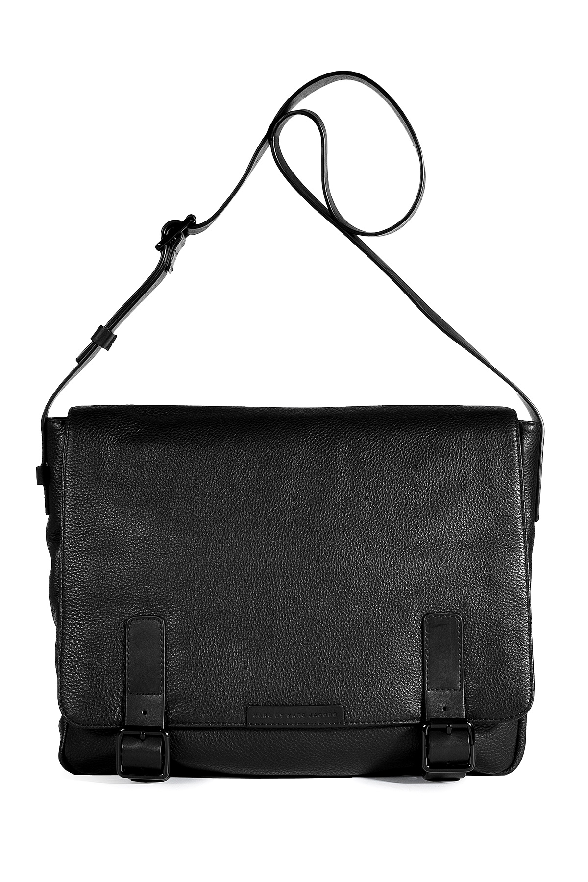 Lyst Marc by marc jacobs Black Leather Large Messanger Bag in Black