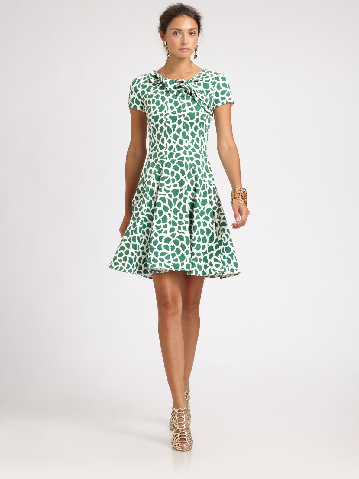 oscar de la renta green dress