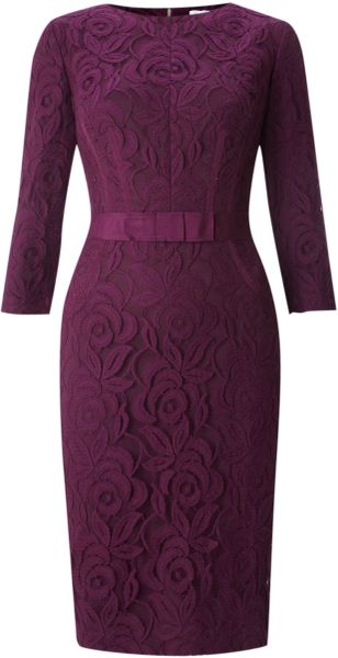 Untold Lace Dress with Sheer Sleeves in Purple | Lyst