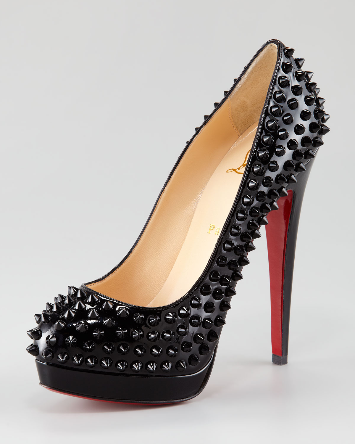 christian louboutin alti spike red sole pump shoes