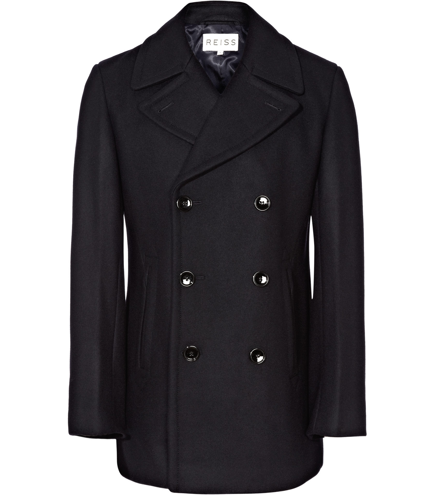 Reiss Double Breasted Wool Peacoat in Blue for Men (navy) | Lyst