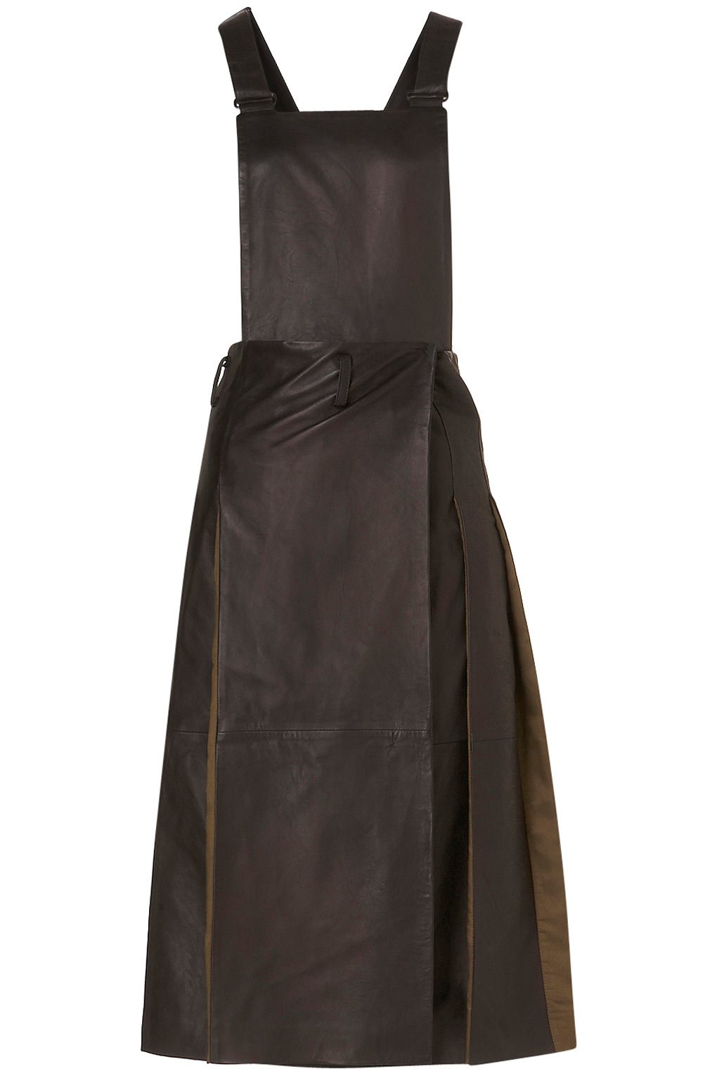 Lyst - Topshop Leather Pinafore in Black