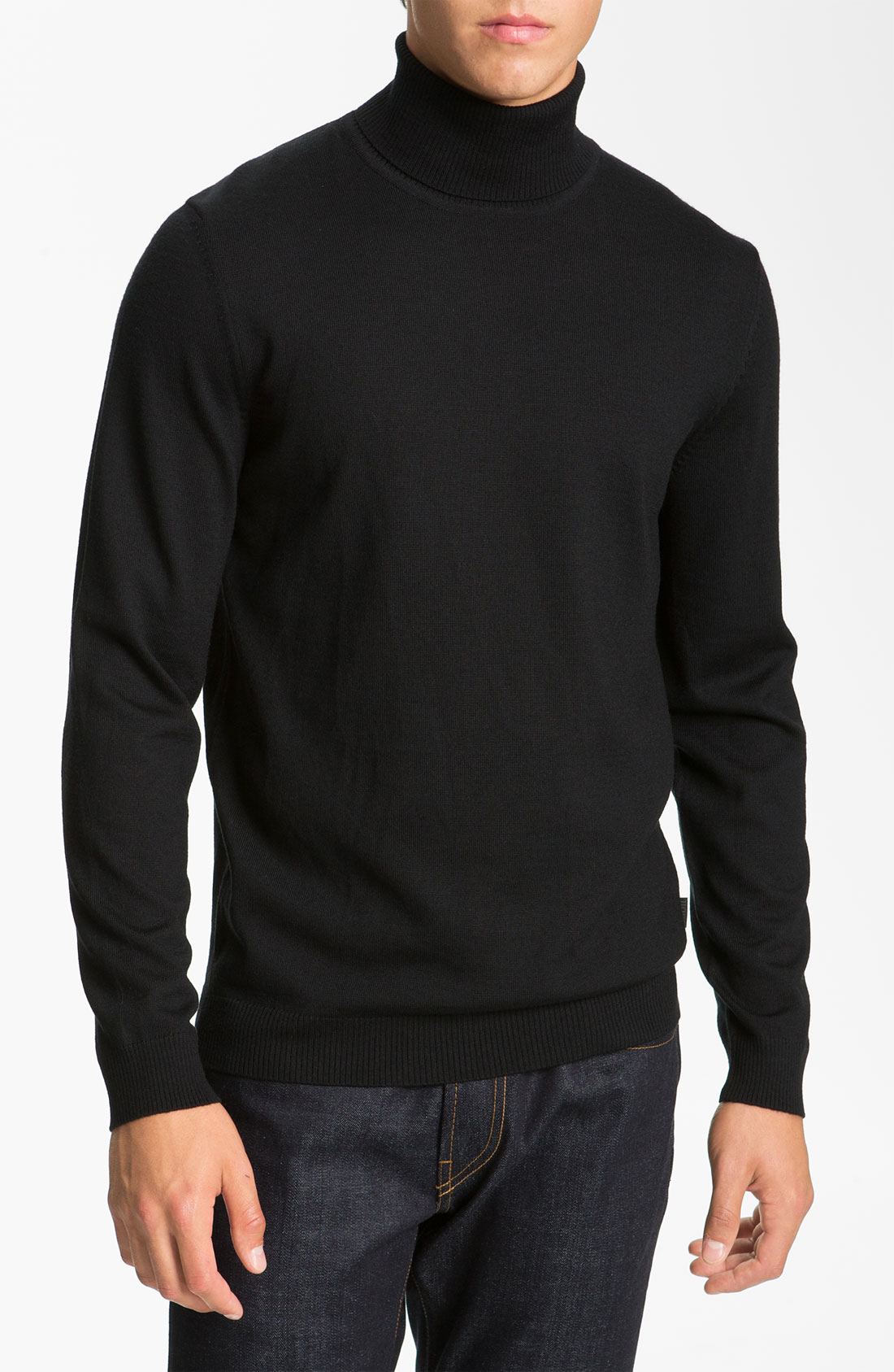 Boss black Bakar Turtleneck Sweater in Gray for Men (black) | Lyst