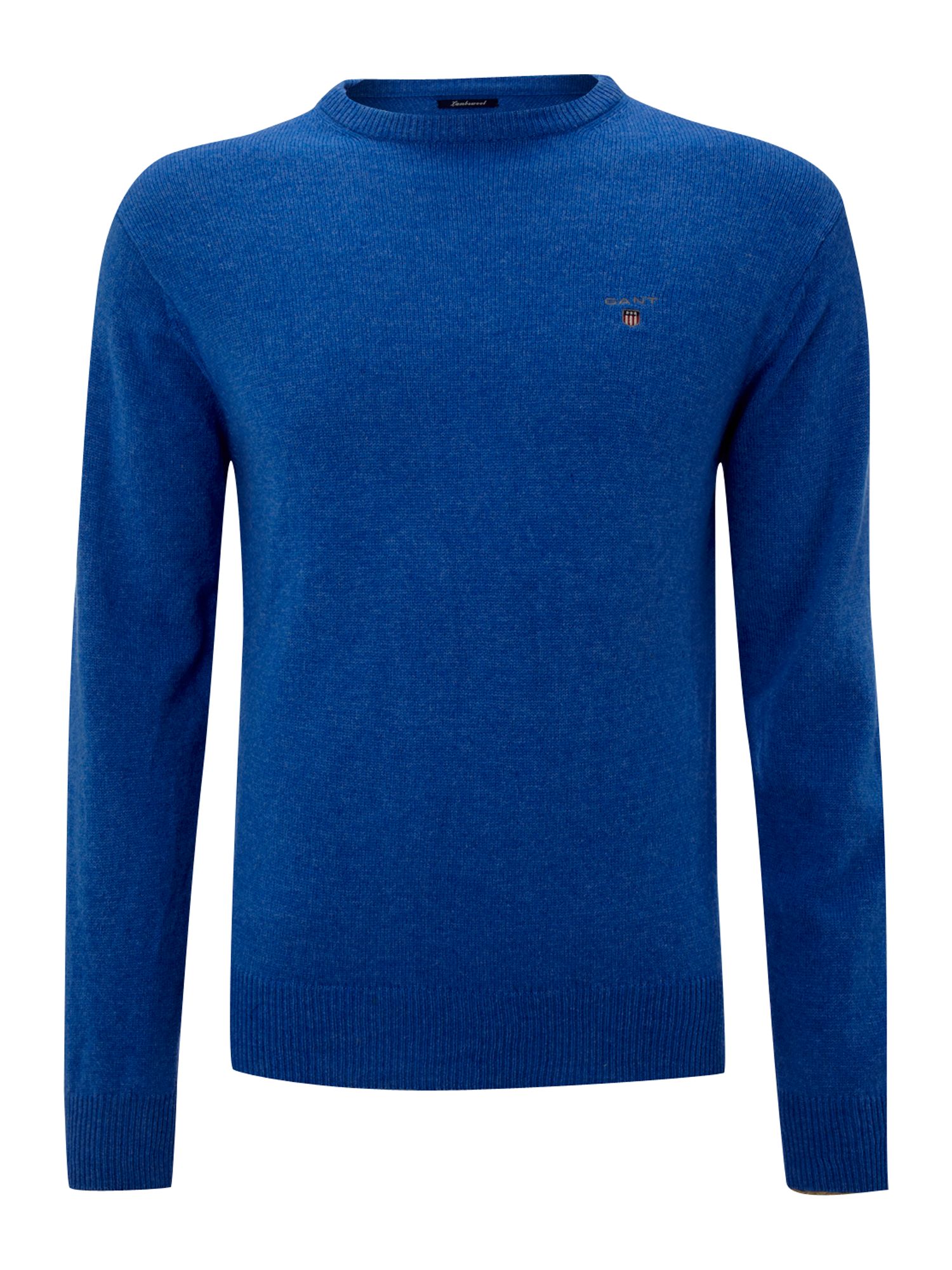 Gant Lambswool Crew Neck Jumper in Blue for Men (light blue) | Lyst