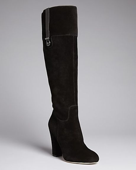 Joan & David Tall Platform Wedge Dress Boots Sterla in Black (taupe) | Lyst