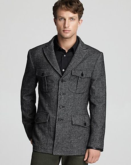 John Varvatos Star Usa Luxe Military Jacket in Gray for Men (blackened ...