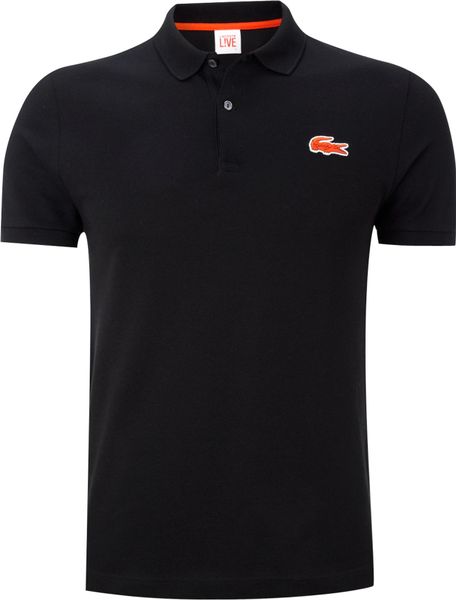 Lacoste Live Slim Fitted Polo Shirt in Black for Men | Lyst