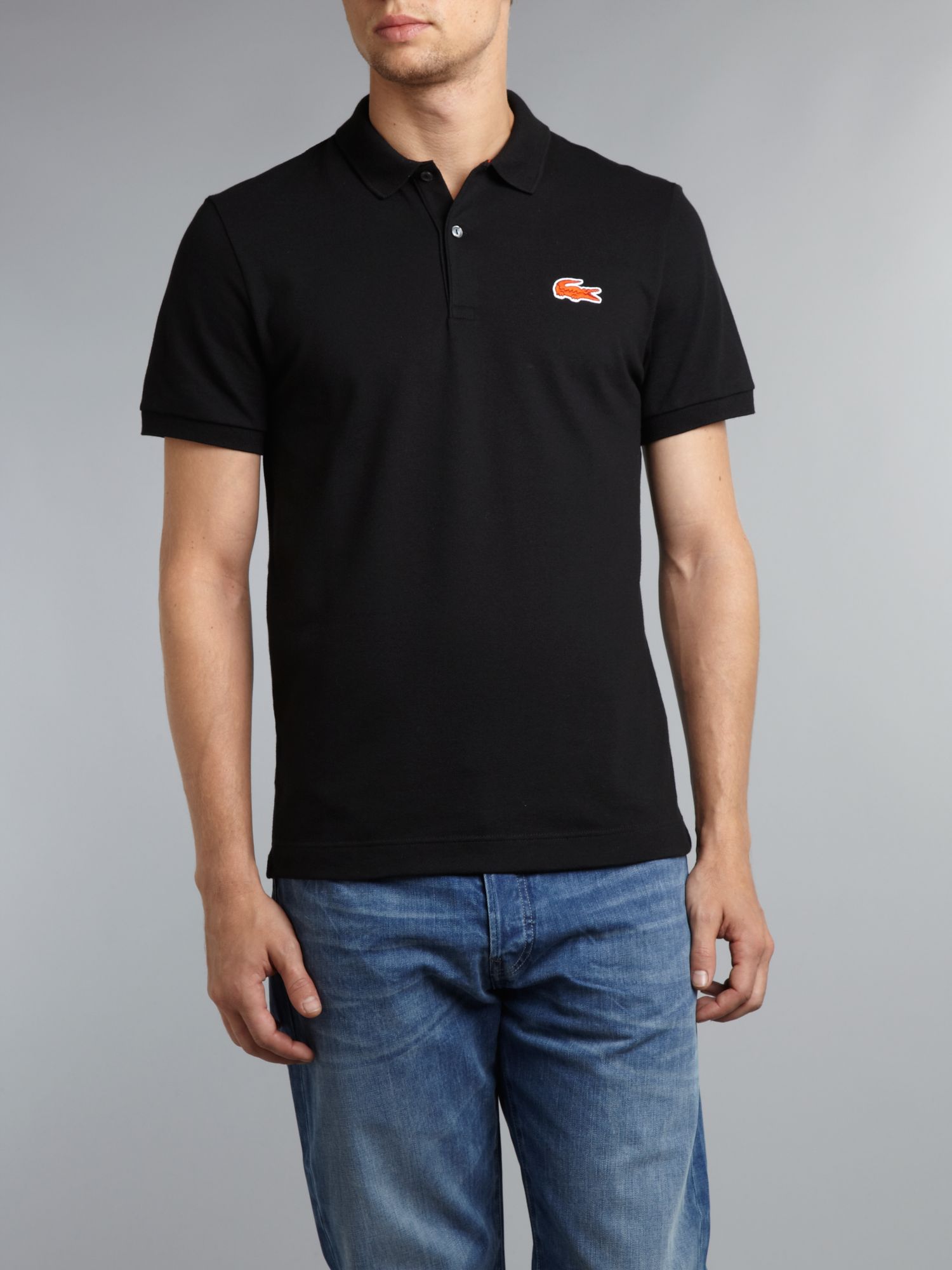 Lacoste Live Slim Fitted Polo Shirt in Black for Men | Lyst