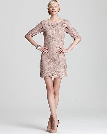 Lyst - Robert Rodriguez Elbow Sleeve Lace Shift Dress in Pink