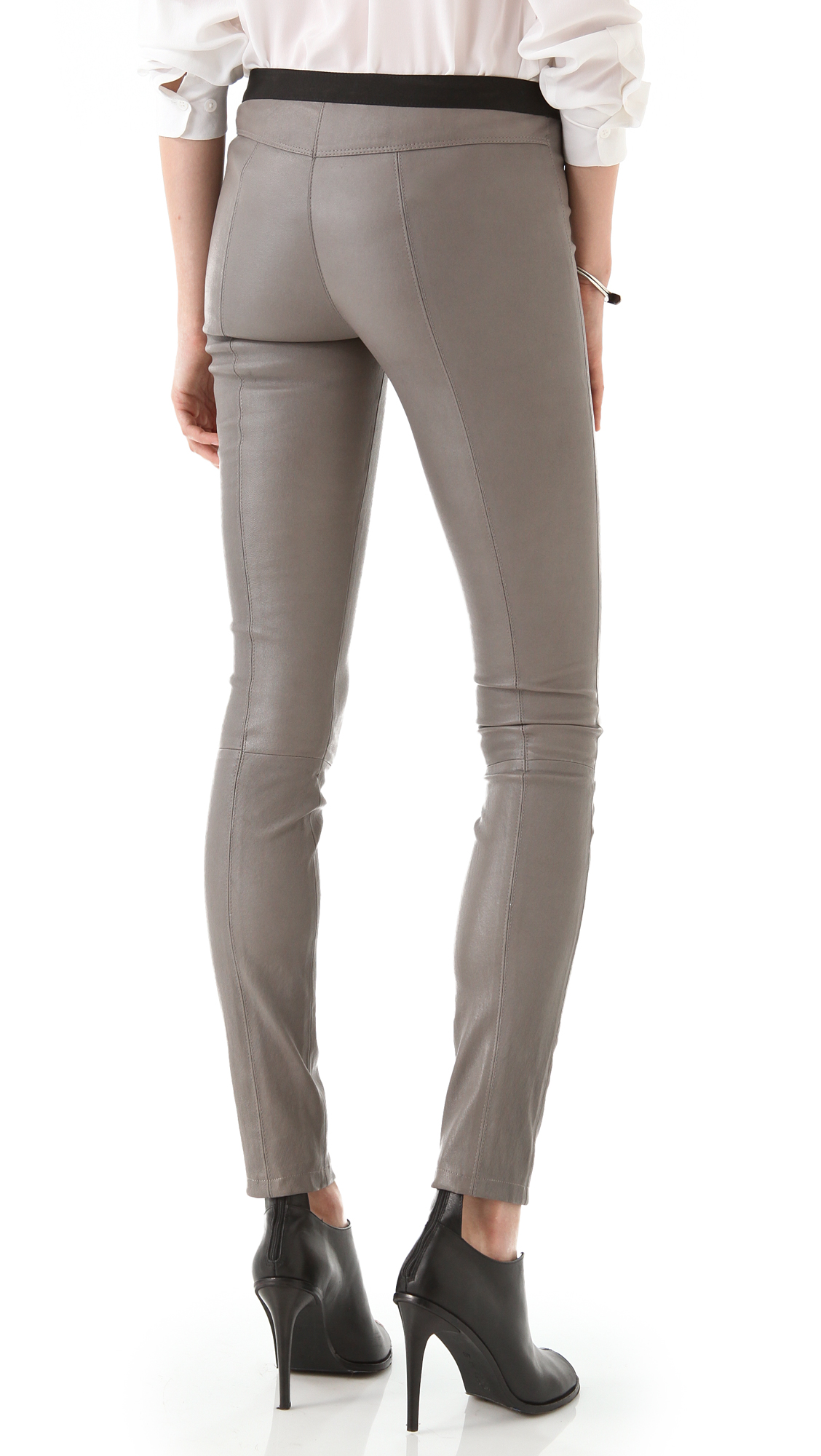 Lyst - Theory Ima Leather Pants in Gray1128 x 2000