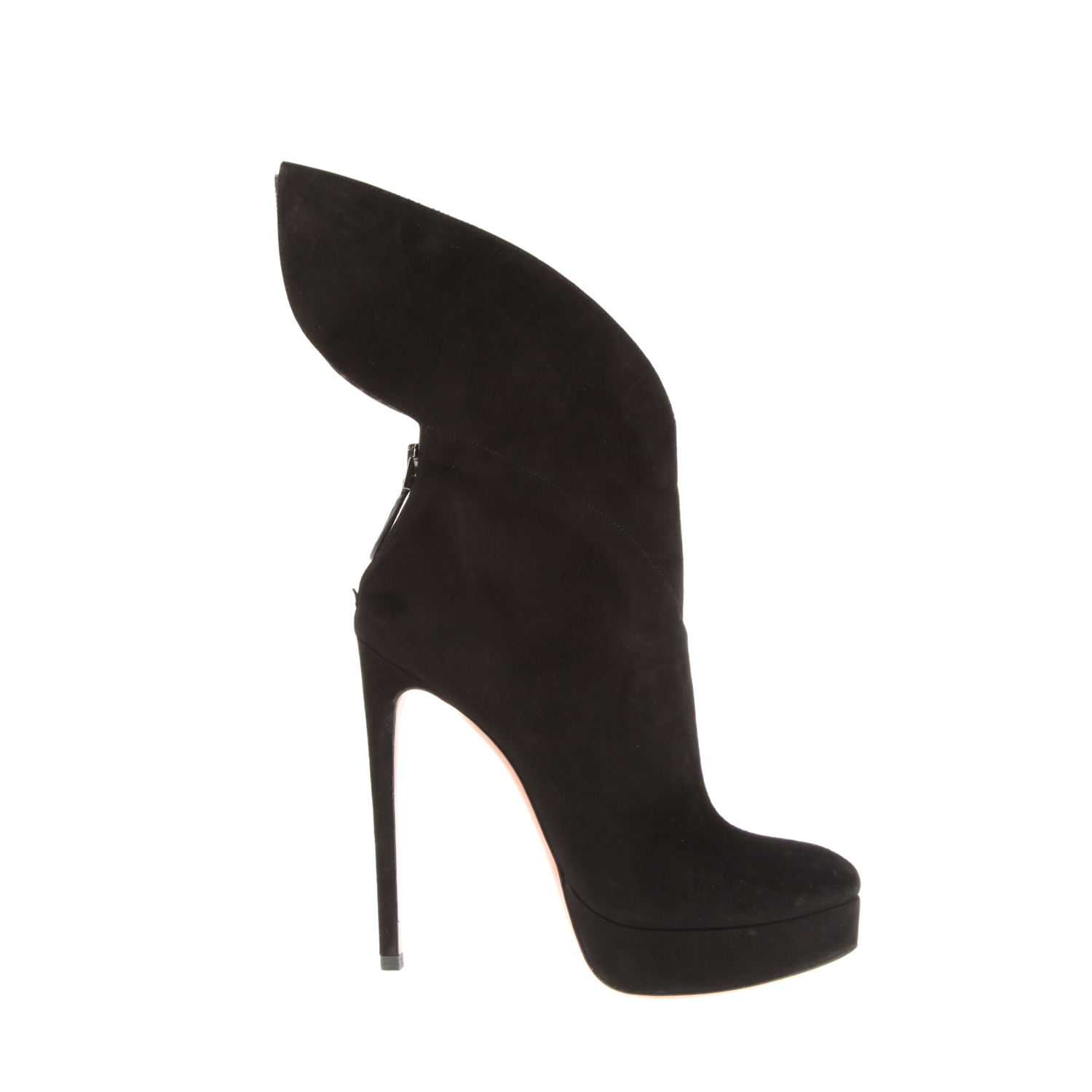 Alaïa Black Blow Boots in Soft Suede with Graphic Ankle Panels in Black ...