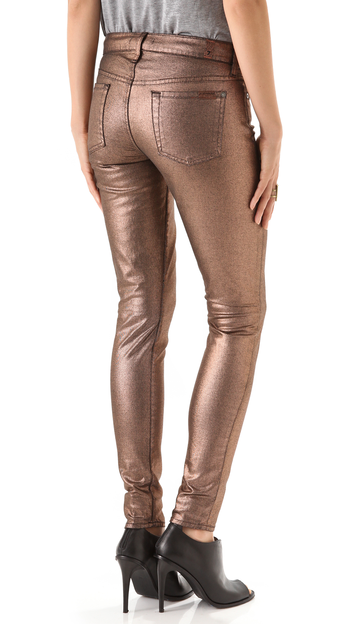 7 for all mankind metallic jeans