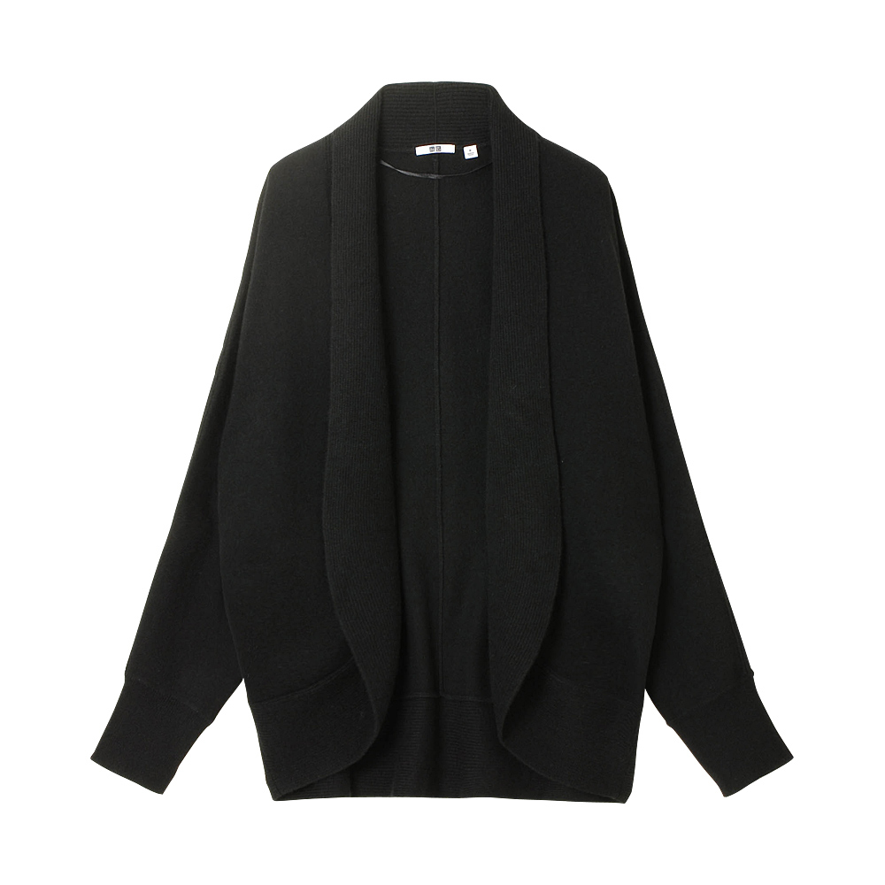 Uniqlo Cashmere Dolman Sleeve Cardigan in Black | Lyst