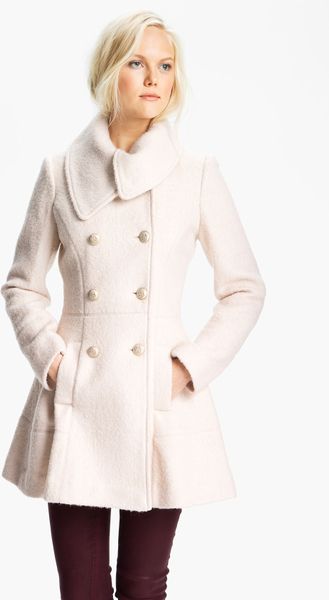 Guess Asymmetrical Collar Bouclé Coat Online Exclusive in White (ivory ...