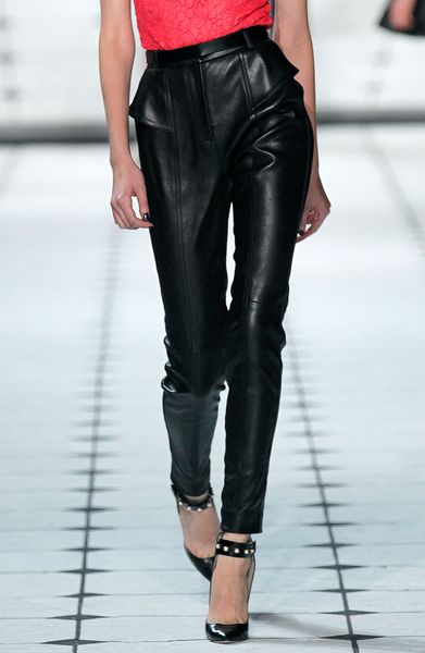 Jason Wu Leather Stovepipe Pants in Black | Lyst