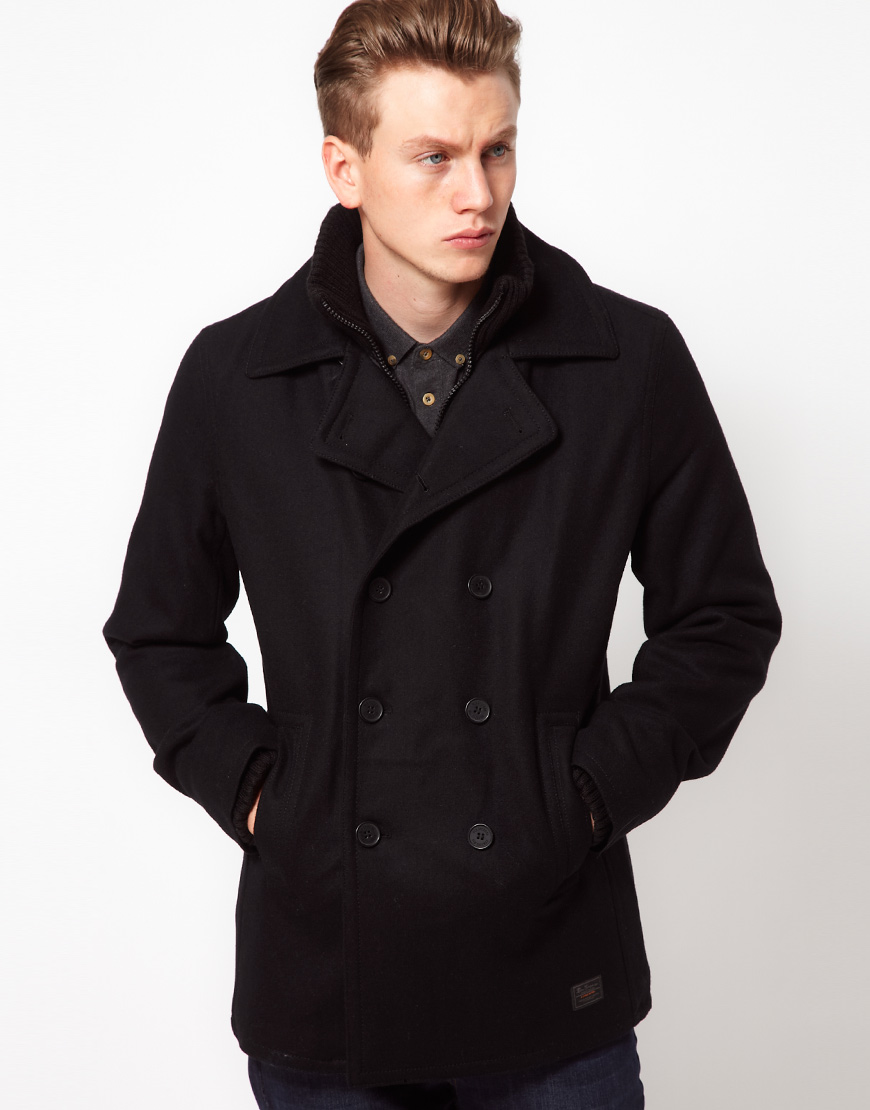 Guess Coats Military Style Hooded Pea Coat In Gray For Men Lyst Guess Men 2017 Fall Winter Look Book Coats Military Style Hooded Pea