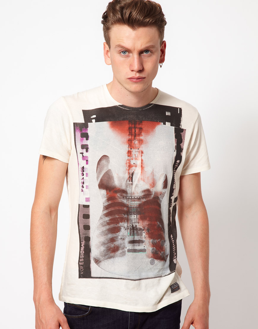 Ben sherman Xray Guitar Tshirt in White for Men | Lyst