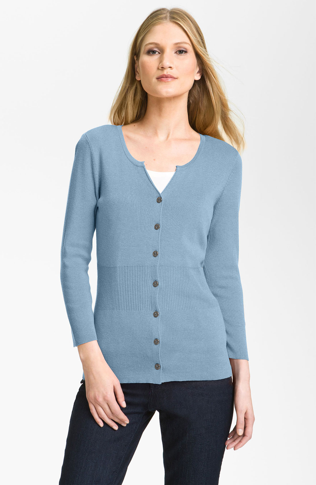 Nic + Zoe Back Of The Chair Cardigan in Blue (ocean wave) | Lyst