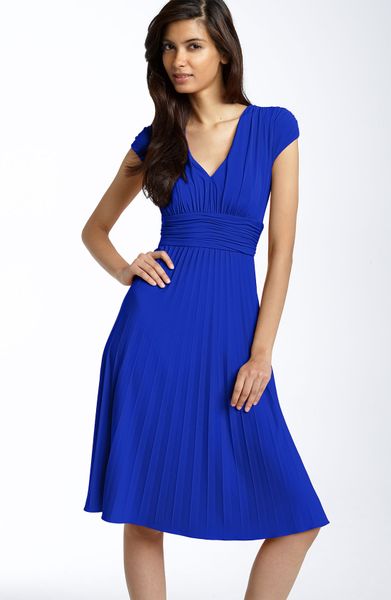 Suzi Chin For Maggy Boutique Ruched Matte Jersey Dress in Blue (royal ...