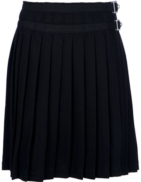 Burberry Brit Pleated Kilt Skirt in Black | Lyst