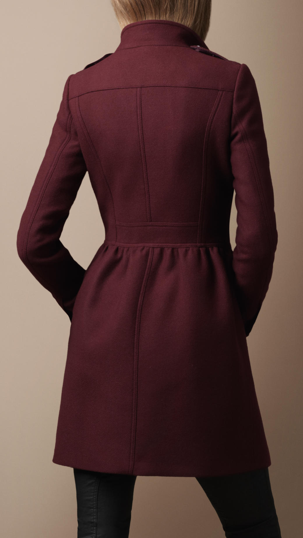 Lyst - Burberry Brit Wool Twill Dress Coat in Red