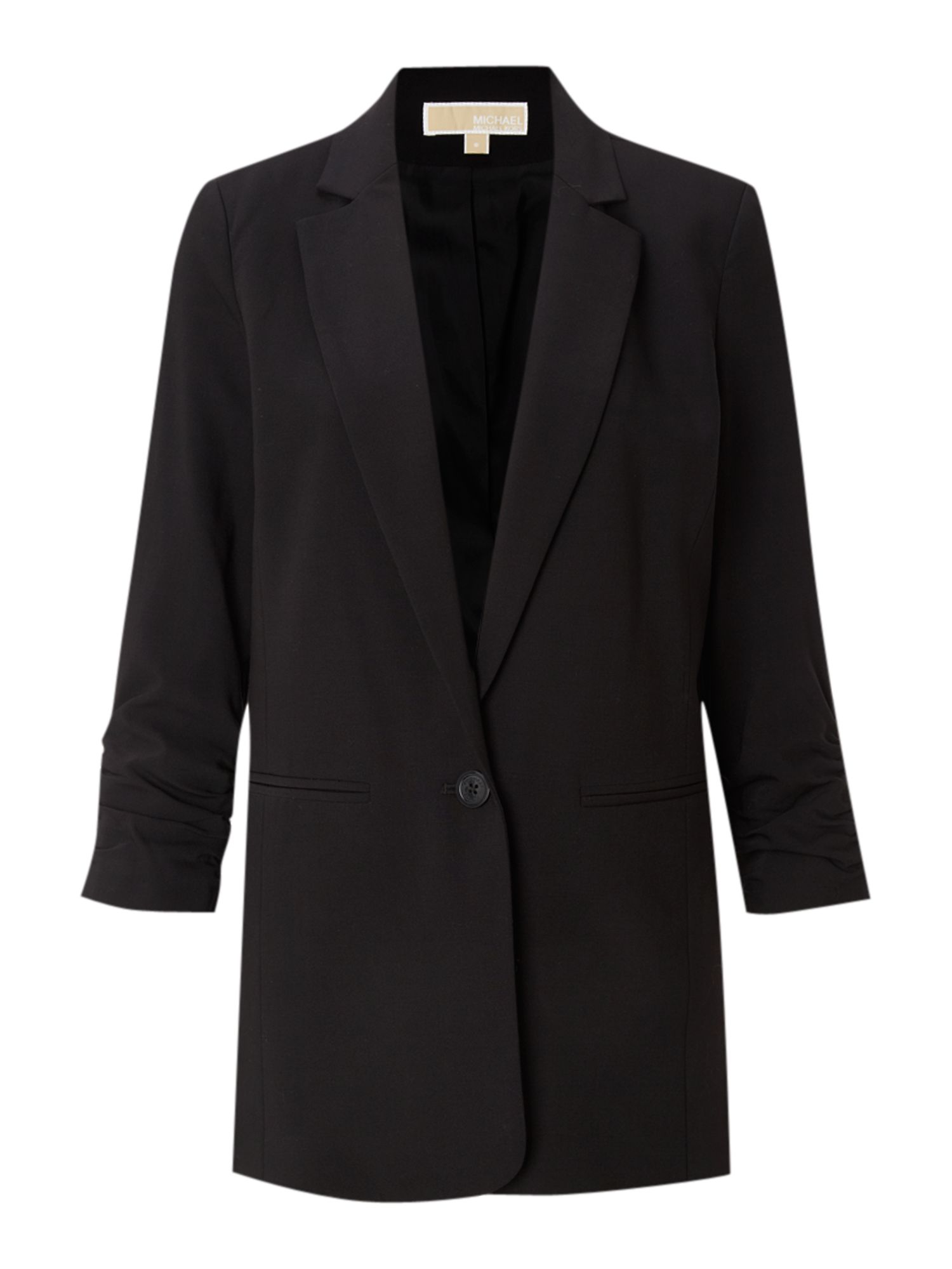 Michael Michael Kors Wool Mix Boyfriend Blazer in Black | Lyst