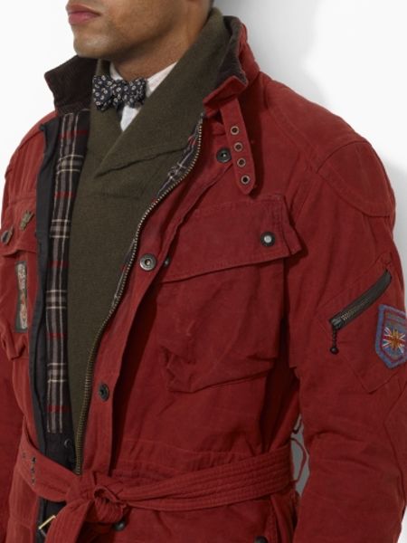 Polo Ralph Lauren Oilcloth Bike Jacket in Red for Men (cylinder red) | Lyst