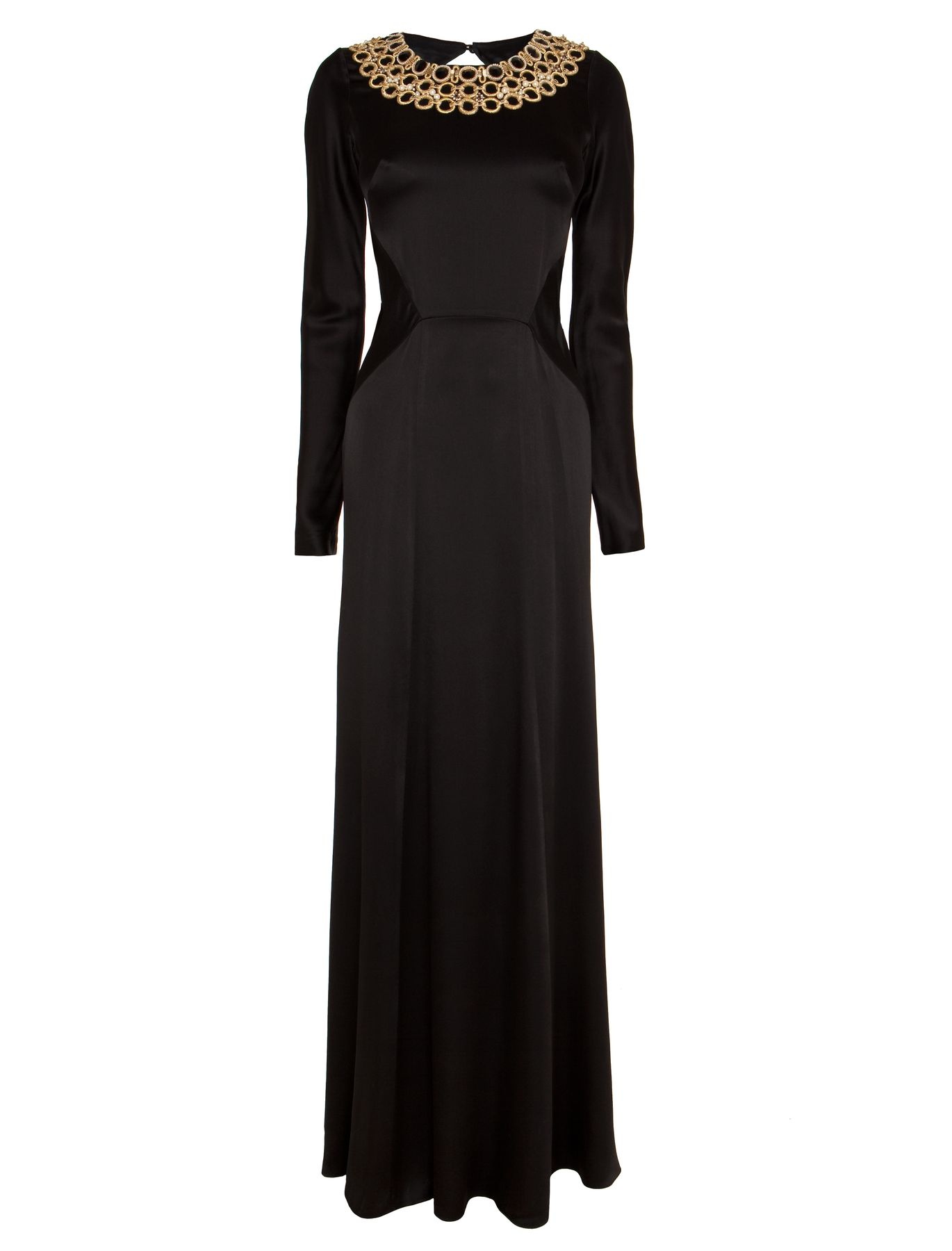 Temperley London Long Open Back Carmel Dress in Black | Lyst