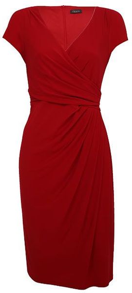 Alexon Red Jersey Wrap Dress in Red | Lyst